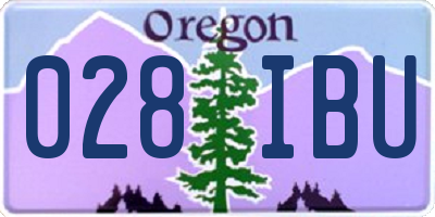 OR license plate 028IBU