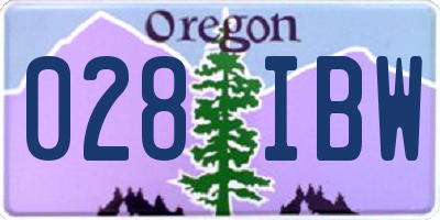 OR license plate 028IBW