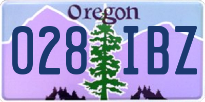 OR license plate 028IBZ