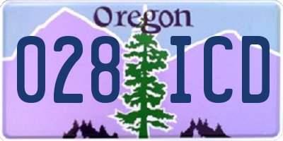 OR license plate 028ICD