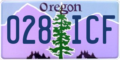OR license plate 028ICF