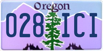 OR license plate 028ICI