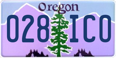 OR license plate 028ICO