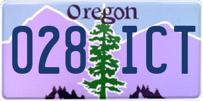OR license plate 028ICT