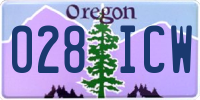 OR license plate 028ICW