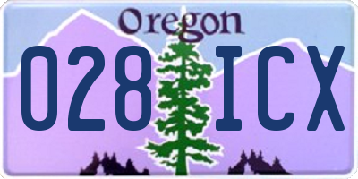 OR license plate 028ICX