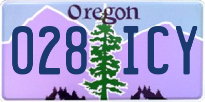 OR license plate 028ICY