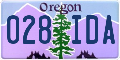 OR license plate 028IDA