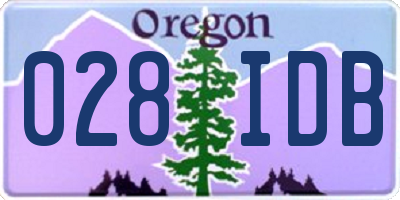 OR license plate 028IDB