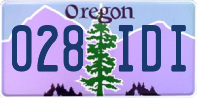OR license plate 028IDI