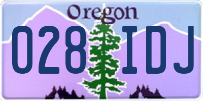 OR license plate 028IDJ