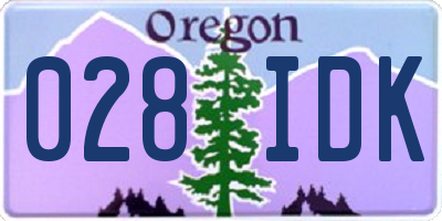 OR license plate 028IDK