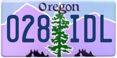 OR license plate 028IDL