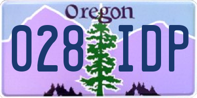 OR license plate 028IDP