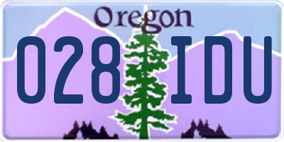 OR license plate 028IDU