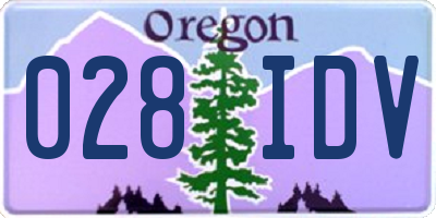 OR license plate 028IDV