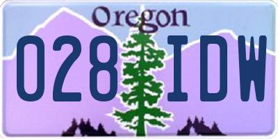 OR license plate 028IDW