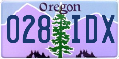 OR license plate 028IDX