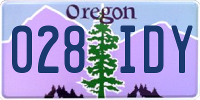 OR license plate 028IDY