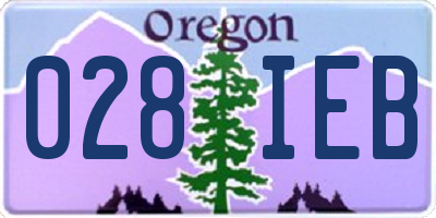 OR license plate 028IEB
