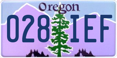 OR license plate 028IEF