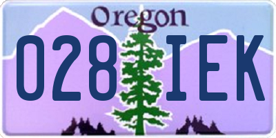 OR license plate 028IEK