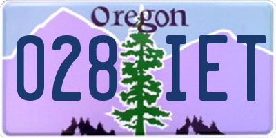 OR license plate 028IET