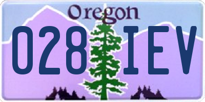 OR license plate 028IEV