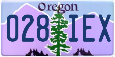 OR license plate 028IEX