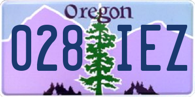 OR license plate 028IEZ