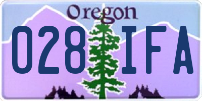 OR license plate 028IFA