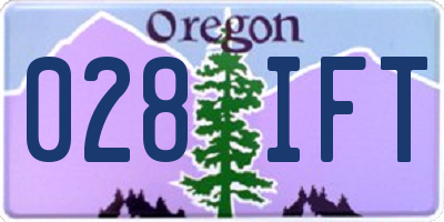 OR license plate 028IFT
