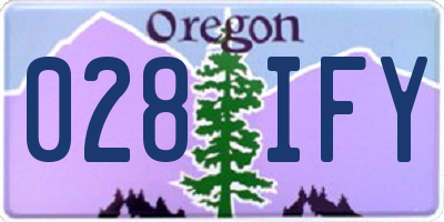 OR license plate 028IFY