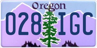 OR license plate 028IGC