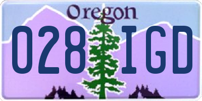 OR license plate 028IGD