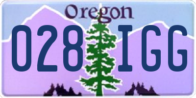OR license plate 028IGG