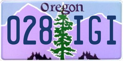 OR license plate 028IGI