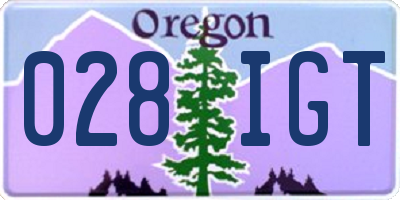 OR license plate 028IGT
