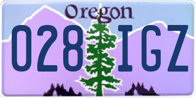 OR license plate 028IGZ