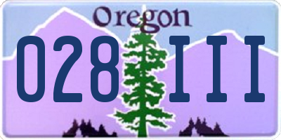 OR license plate 028III