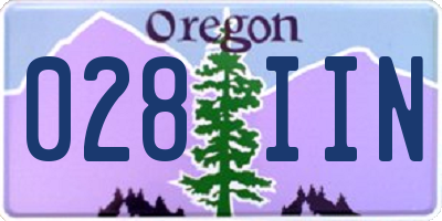 OR license plate 028IIN