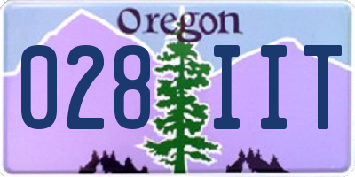 OR license plate 028IIT