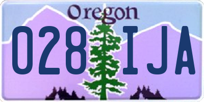 OR license plate 028IJA