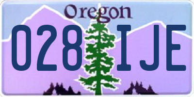 OR license plate 028IJE