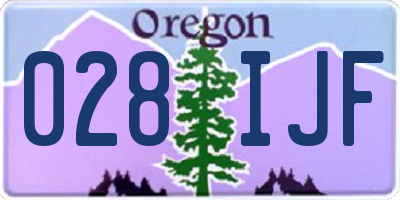 OR license plate 028IJF