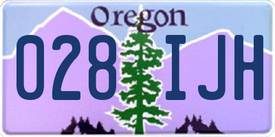 OR license plate 028IJH