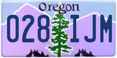 OR license plate 028IJM
