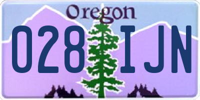 OR license plate 028IJN