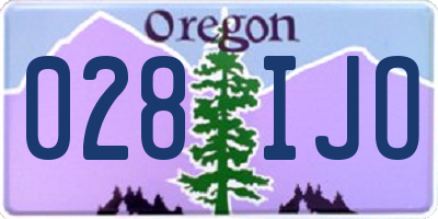 OR license plate 028IJO