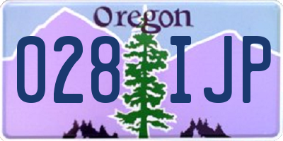 OR license plate 028IJP